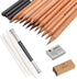 SIPLIV Sketching Pencil Set, 18 Pcs Sketch Pen 3 Pcs Charcoal Pen Paper Erasable Pen Eraser Plastic Pencil Case Craft Knife Pencil Extender 29Pcs ...