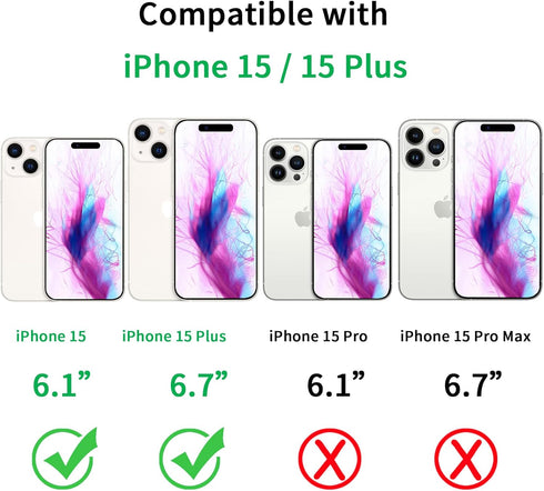 for iPhone 15 and iPhone 15 Plus Camera Lens Protector, Anti-Scratch Lens Cover 9H Tempered Glass Metal Camera Screen Protector Shockproof Camera ...