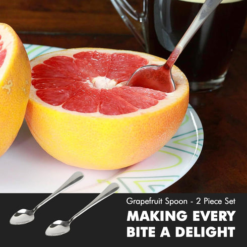 Chef Craft Select Serrated Grapefruit Spoon, 9 inch 2 piece set, Stainless Steel...
