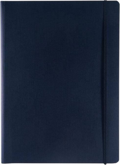 Fabriano Ecoqua Plus Hidden Spiral-Bound Notebook, 8.3" x 11.7", A4, Lined, Navy...