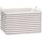 Sea Team Collapsible Canvas Fabric Storage Basket with Handles, Rectangle Waterproof Storage Bin, Box, Cube, Foldable Shelf Basket, Closet Organiz...