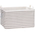 Sea Team Collapsible Canvas Fabric Storage Basket with Handles, Rectangle Waterproof Storage Bin, Box, Cube, Foldable Shelf Basket, Closet Organiz...