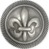 Bezelry 8 Pieces Fleur De Lys Domed Gray Silver Metal Shank Buttons 25mm (1 inch)...