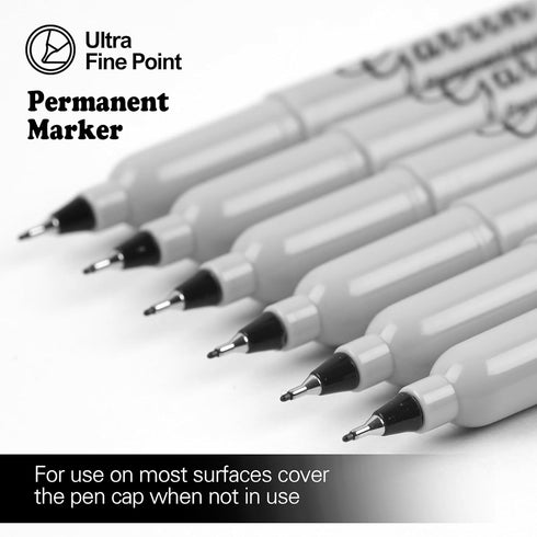 Ultra Fine Point Black Permanent Markers, 36 Pack Ultra Fine Point Black Permanent Marker set, Works on paper, Plastic, Stone, Glass, Metal...