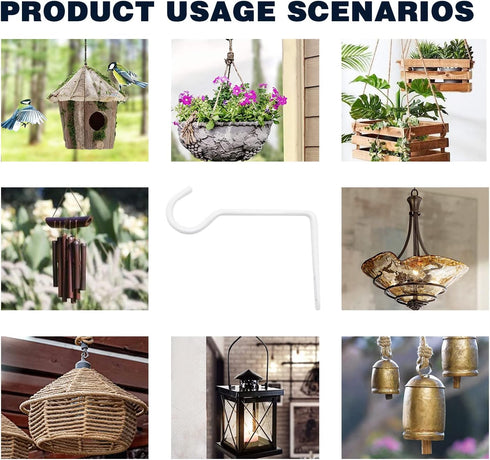 2 Pack Plant Bracket Hanger? Outdoor Fence Hooks, Indoor Hanging Plant Wall Hooks Hanging Lanterns, Bird Feeders, Flower Baskets, Street Lights?Fo...