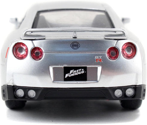 Fast & Furious 1:32 2009 Brian's Nissan GT-R R35 Die-Cast Car, Toys for Kids and Adults(Silver)...