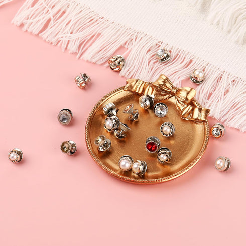 30PCS Women Shirt Brooch Buttons Cover up Anti-Exposure Fixed Brooches Pearl Decorative Pins Buttons for Coat Dress Clothes...