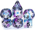 Dice DND Dice Set RPG Glitter Dice Fit Dungeons and Dragons D&D Pathfinder MTG Role Playing Games Polyhedral Dice Transparent Dice with Purple & B...