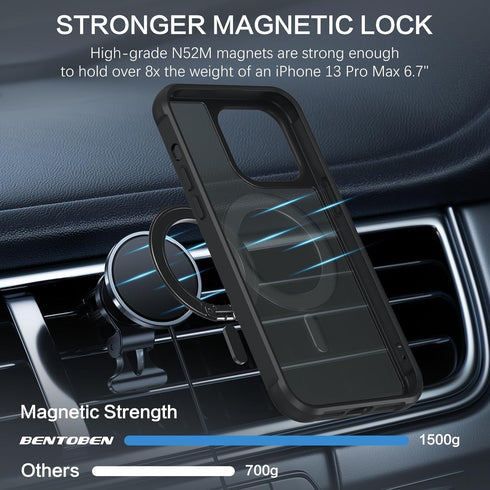 BENTOBEN Magnetic iPhone 12 Pro Max Case, Phone Case iPhone 12 Pro Max with Magsafe Invisible Stand Kickstand Ring Holder Slim Thin Soft Shockproo...