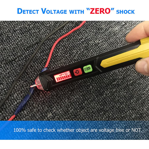 Voltage Tester, Non-Contact AC Voltage Tester Pen with Dual Range AC 12V-1000V/48V-1000V Live/Null Wire Tester Electrical Tester with LCD Display ...