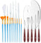 Acrylic Paint Set, Art Painting Supplies Kit with 10 Brushes, 5 Stainless Steel Palette Knife, 6 Plastic Spatula Palette Knives, Paint Palette tra...