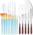 Acrylic Paint Set, Art Painting Supplies Kit with 10 Brushes, 5 Stainless Steel Palette Knife, 6 Plastic Spatula Palette Knives, Paint Palette tra...