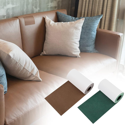 Sofa Leather Repair Patch Tape 3.5x60 Inch Large Self Adhesive Leather Sofa, Car Seat, Leather Furniture, Vinyl Repair Patch Kit (3.5x60 Inch, Gre...