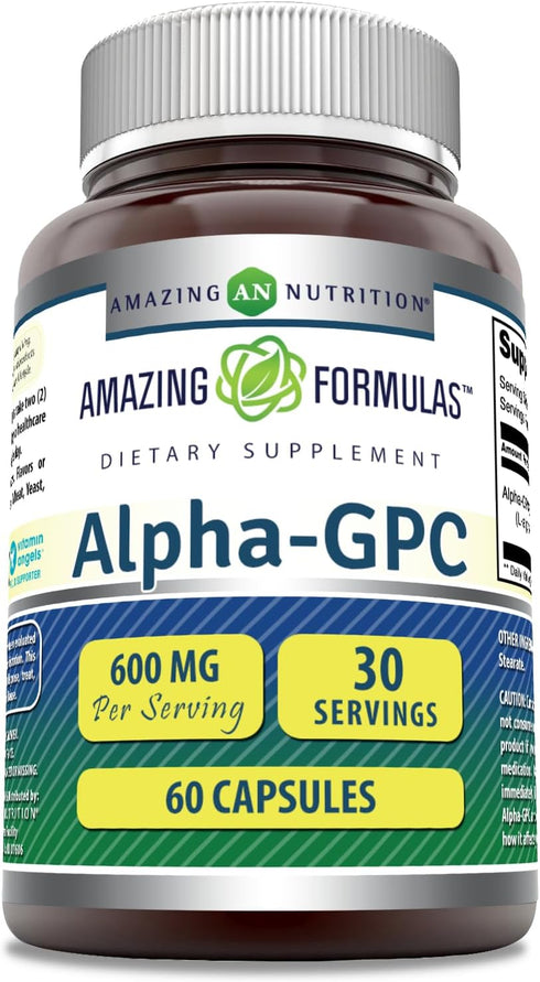 Amazing Formulas Alpha GPC Supplement | 600 Mg Per Serving | 60 Capsules | Non-GMO | Gluten Free | Made in USA...