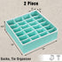 Simple Houseware 2 Pack Closet Sock Organizer, 24 Cell Drawer Divider, Turquoise...