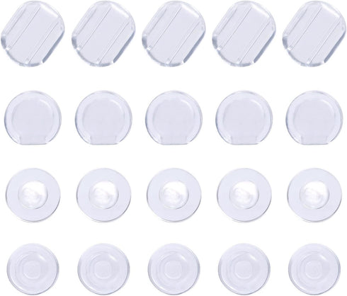 Maxdot 100 Pieces 4 Size Earring Pads Silicone Comfort Earring Cushions for Clips on Earrings, Clear...