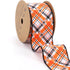 LaRibbons Fall Burlap Ribbon Wired,2 1/2" x 10 Yards,Orange and Black Fall Plaid Pumpkin Ribbon for Autumn Wreath,Thanksgiving,Halloween,Gift,Home...