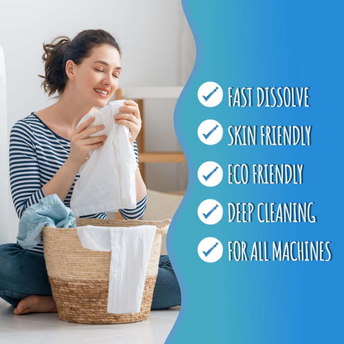 OPPEAL Unscented Laundry Detergent Sheet, HE Compatible, Completely Dissolve, Gentle on Skin, Essence Free, Powerful Clean, Rapidly Dissolve in 5s...