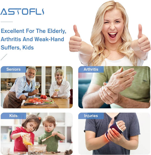 Astofli 5 Pack Jar Opener For Seniors With Arthritis, Easy Twist Lid Opener Jar Opener For Opening Jars With 2 PCS Rubber Jar Gripper, Multi Can O...