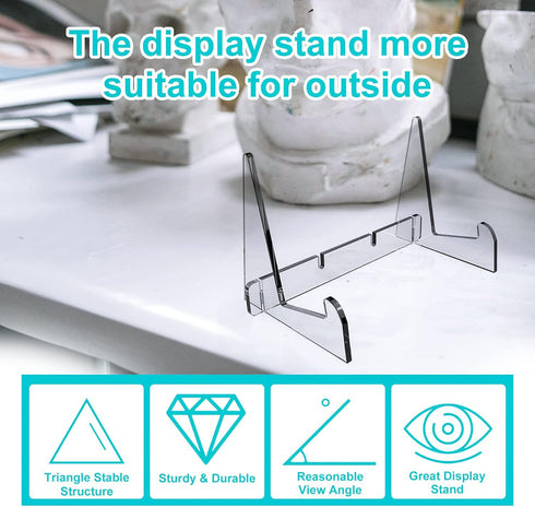 Assemble Acrylic Book Stand,4PC Clear Acrylic Display Easel for Displaying Pictures,Books,Music Sheets,Notebooks, Artworks, CDs, etc....