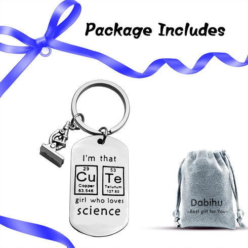 Dabihu Scientist Gift for Women Chemist Keychain Science Lovers Gift for Girls Inspirational Graduation Christmas Birthday Gift for Chemistry Phys...
