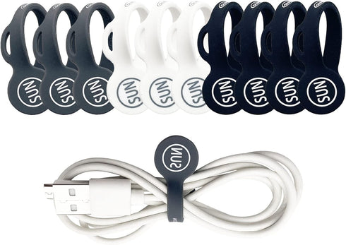 SUNFICON 10 Pack Earbuds Cords Organizers Magnetic Cable Clips Organizers Bookmark Clips Whiteboard Noticeboard Fridge Magnets USB Cable Manager K...