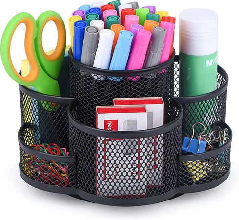 Pen Holder for Desk, Rotating Pencil Holder, Cup Holder for Desk Office Pen Organizer in Black...