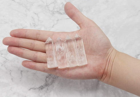 Healing Crystal Wands 2" Clear Quartz Crystal Obelisk | Polished 6 Faceted Reiki Chakra Meditation Therapy...
