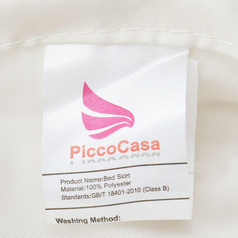 PiccoCasa Brushed Polyester Bed Skirt Wrap Around Three Fabric Sides Elastic Dust Ruffle, Easy Fit Wrinkle - with 15 Inch Drop Beige Full...