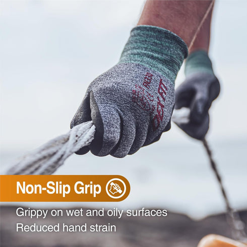 DEX FIT Nitrile Work Gloves FN330, 1 Pair, 3D-Comfort Stretchy Fit, Firm Grip, Thin & Lightweight, Touch-Screen Compatible, Durable, Breathable & ...