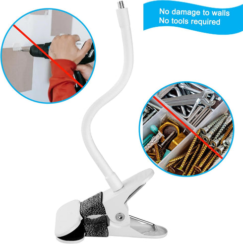 Flexible Baby Monitor Clip Clamp Mount Compatible with HelloBaby HB6550/HB65/HB66/HB248,ANMEATE SM935E,iFamily 43E,Kidsneed SM935, Hellobaby Camer...