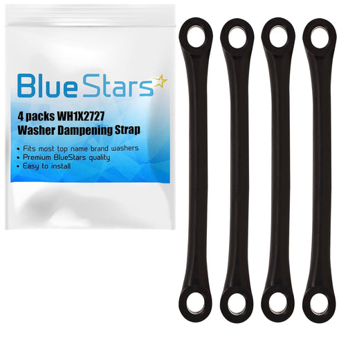 Ultra Durable WH1X2727 Washer Dampening Strap Replacement Part by Blue Stars – Exact Fit for GE & Hotpoint Washers – Replaces WH1X10046 AP2044899 PS271100 - Pack of 4