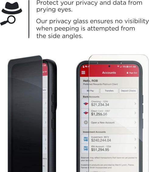 magglass Samsung Galaxy S21 Privacy Screen Protector (Scratch Free/Bubble Free) Anti Spy Tempered Glass Screen Guard (Case Compatible) [Does NOT S...