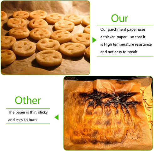 QYH 300 Pcs Parchment Paper Sheets for Baking, 8x12 Inches Unbleached Precut Parchment Paper for Baking Cookies, Frying, Air Fryer, Cooking, Grill...