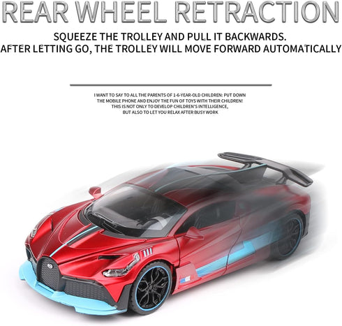 1:32 Bugatti Divo zinc Alloy Pull Back Car Diecast Electronic Toys with Lights and Music,Decorative,Mini Vehicles Toys for Kids,Boyfriend,Young Pe...