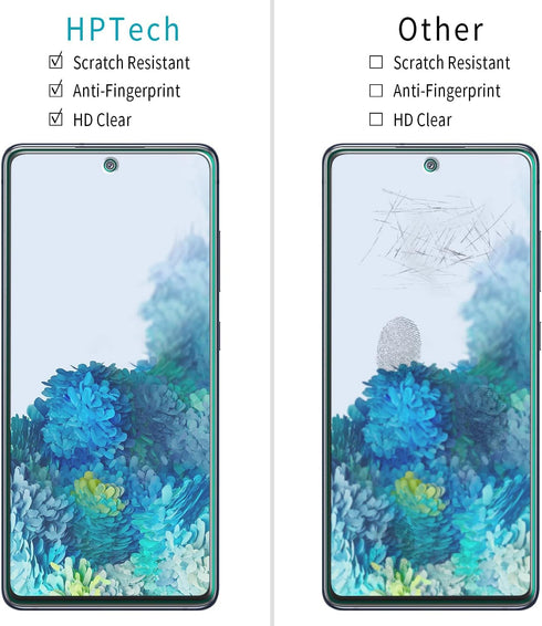 HPTech (2 Pack) Designed for Samsung Galaxy S20 FE, Galaxy S20 FE 5G, Galaxy S20 FE 5G UW Tempered Glass Screen Protector, 9H Hardness, Support Fi...