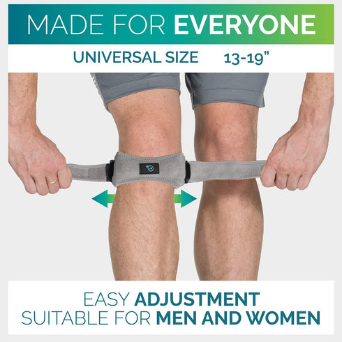 Run Forever Sports Patella Strap - Knee Support For Knee Pain - Adjustable Patellar Tendon Support Band For Arthritis, Running, Basketball, Menisc...