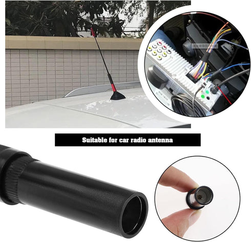 The Lord of the Tools 2Pcs DIN Female Screw on Aerial Adapter Replacement Female Inline Aerial Adapter Socket Car Antenna Radio Accessories Black...