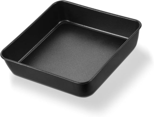 E-far 8x8 Baking Pan, Nonstick Square Cake Pan with Stainless Steel Core, Black Metal Bakeware for Brownies Lasagna Cakes, Non-toxic & Easy Clean,...