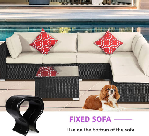 SUQ I OME Pack of 6 Outdoor Patio Garden Wicker Rattan Furniture Aligment Sofa Rattan Chair Fastners Clip Sectional Connector - Non Slip (2.13 inc...