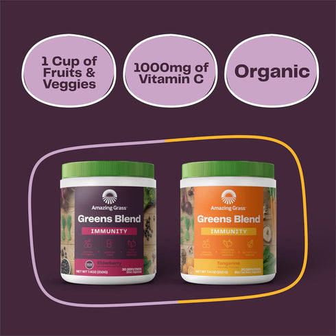Amazing Grass Greens Superfood for Immune Support: Greens Powder with Organic Spirulina, Chlorella, Beet Root Powder, Digestive Enzymes & Probioti...