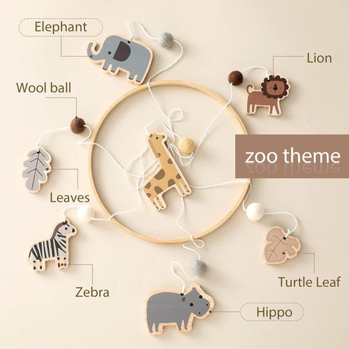 Jungle Animals Crib Mobile - Baby Mobile for Crib - Woodland Nursery Room Decor - Handmade Baby Gifts Nursery Mobiles for Baby Boys & Girls (Zoo M...