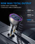 90W USB C Car Charger with 5ft 60W Type C Coiled Cable, Super Fast Car Charger Adapter with Transparent Body, Cigarette Lighter Adapter for iPhone...