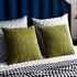 DEZENE 18x18 Moss Green Throw Pillow Cases: 2 Pack Original Striped Velvet Square Decorative Pillow Covers for Farmhouse Couch...