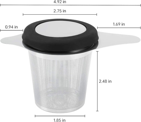 Two Pack Tea Infuser Basket Stainless Steel Tea Strainer Tea Filter With Small Strainer And Lid Tea Diffuser For Loose Tea Superior Brewing Experi...