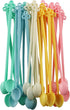 60PCS Candy Color Plastic Mini Coffee Tea Beverage Blender Plastic Disposable Coffee Tea Beverage Stirrers Spoon Sticks Adjusting Sauce Disposable...