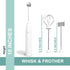 Real Simple Milk Frother and Whisk Set | USB Rechargeable Milk Frother with Stainless Steel Attachments and 5 Coffee Stencils | Perfect Handheld M...