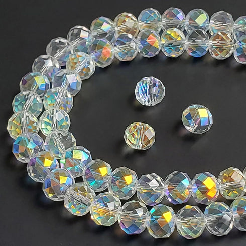 6mm White Rondelle Glass Beads for Jewelry Making 720pcs Faceted Briolette Shape Crytal Spacer Beads Assortments Supplies Accessories for Bracelet...