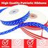 2 Rolls Patriotic Grosgrain Ribbon,Stars and Stripes Ribbon,for 4th of July,Memorial Day Gift Wrapping, Party Decoration, DIY Crafting and Sewing(...