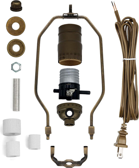 Creative Hobbies Lamp Kit for Liquor Bottles, Wine Bottles - Includes All Adapters, Socket, Cord and Harp (Antique)...